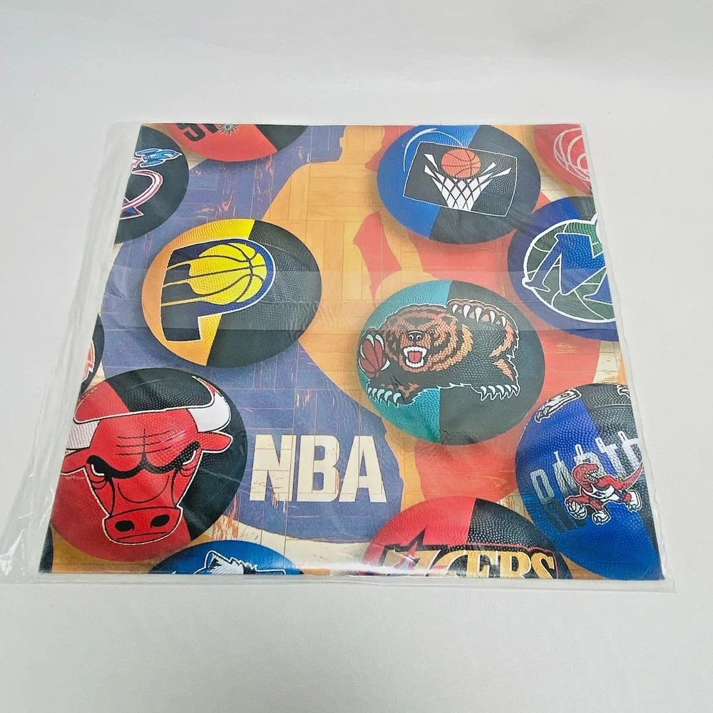 Vintage Hallmark NBA 90s Gift Wrapping Paper‎ NIP 2 Sheets Bulls Jazz Scrapbook